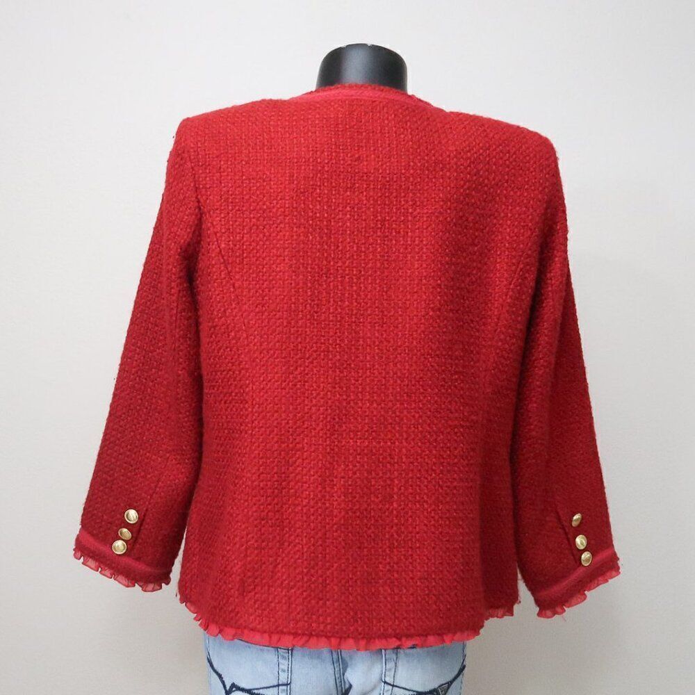 Joan Rivers Red Chanelesque Jacket Size 14 - Picture 5 of 11